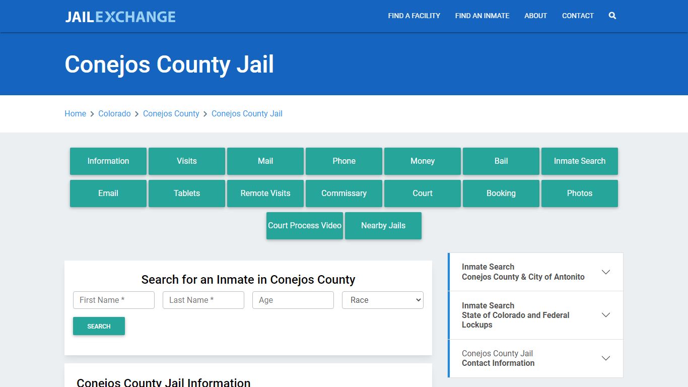 Conejos County Jail Roster Lookup, CO, Inmate Search